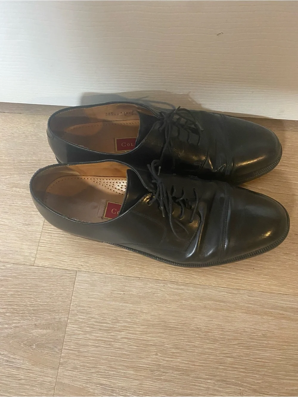 Cole Haan Black Leather Derby Dress Shoes
